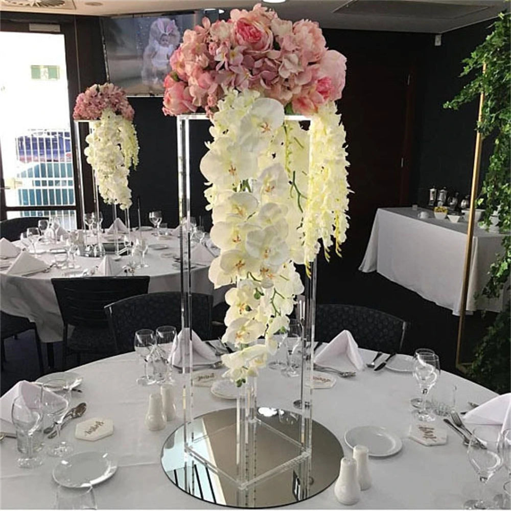 Wedding Centerpieces Acrylic Vases Flowers Stand for Birthday Party Tables Decorations Window Display Rack Cake Stand Home Decor