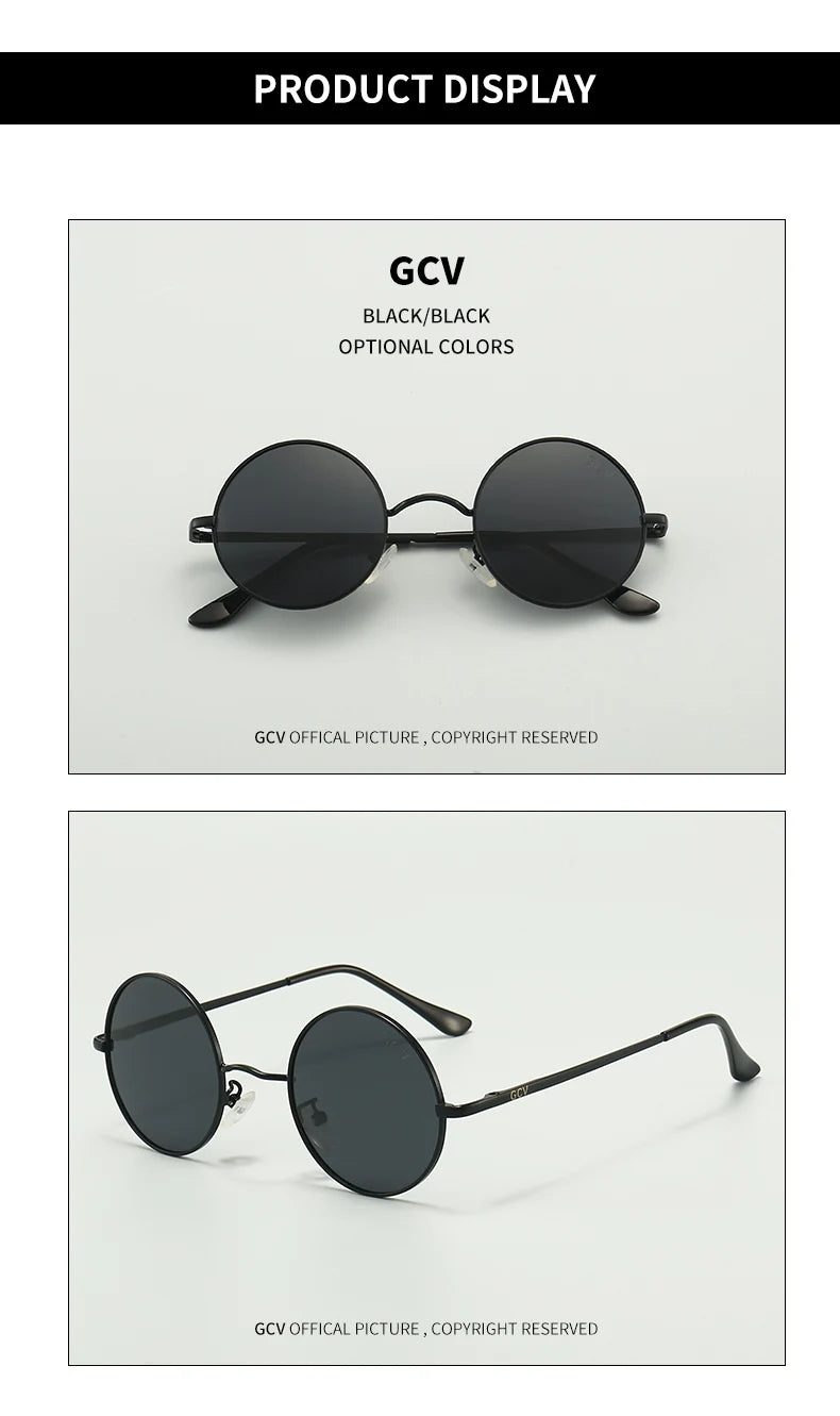Steampunk Round Metal Polarized UV400 Sunglasses Vintage Unisex Fashion Eyewear