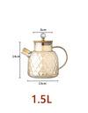1/1.5/1.8L Amber Teapot Kettle With Bamboo Cover High Borosilicate Glass Cold Water Kettle Bottles Diamond Scented Tea Teaware