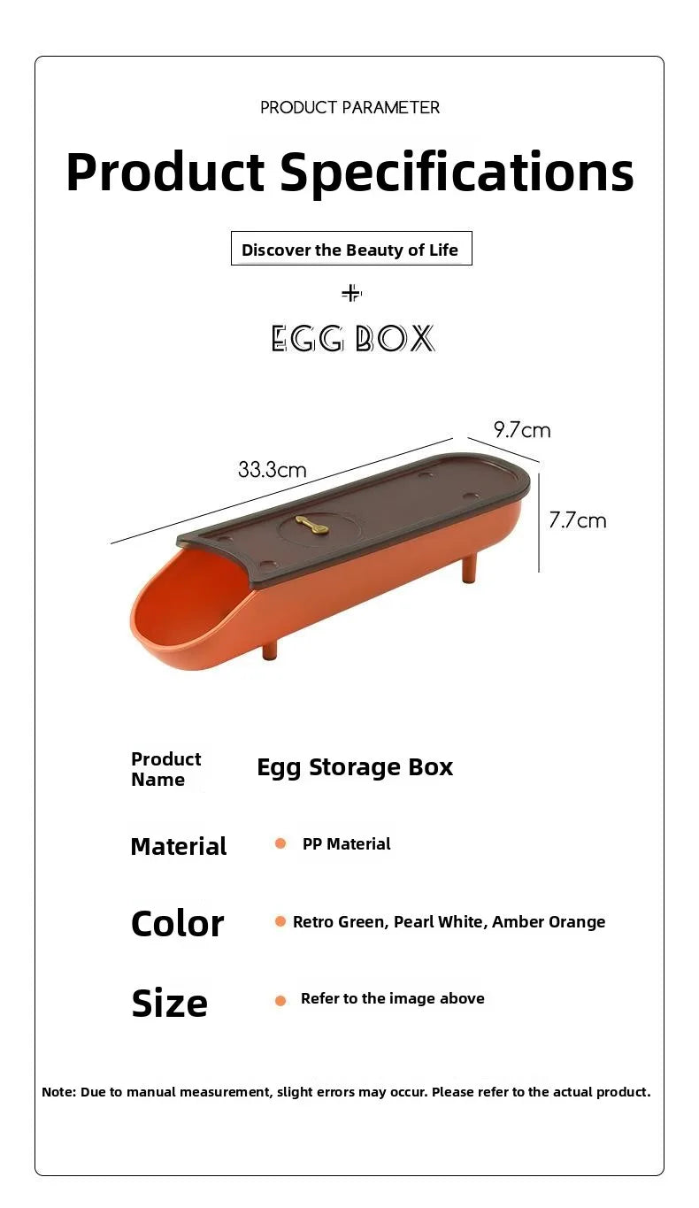 Refrigerator Egg Tray with Stable Timer & Cover – Automatic Egg Storage Box Home Food Organizer