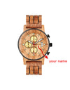 Wood Watch Calendar Multifunctional Fashion Wrist Quartz Customizable Engraving