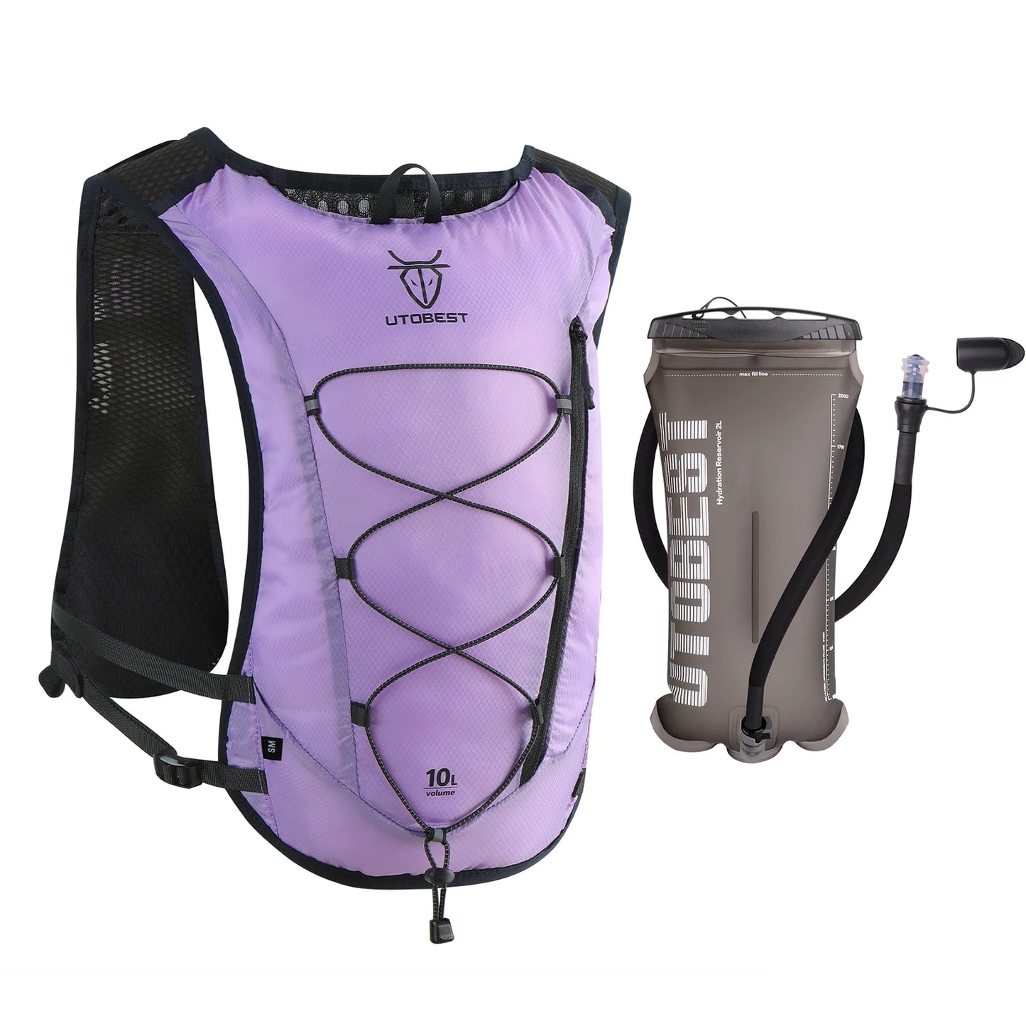 Trail Running Backpack 10L Ultra Lightweight Hydration Vest with 2L Water Bladder for Outdoor Hiking Cycling Marathon