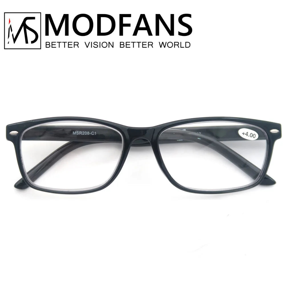 Reading Glasses Men Readers Eyeglasses Classic Rectangle Frame Design Flexible Spring Hinge wirh Diopter +1.0 to +4.0