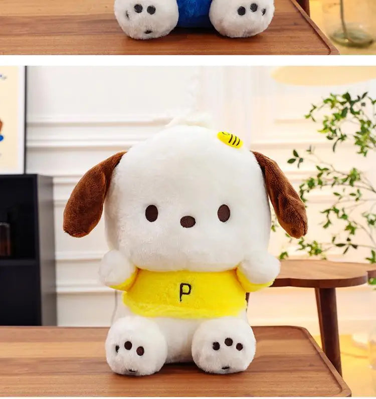 Cartoon Sanrio Pochacco Plush Toy Soft Stuffed Doll Cute Sofa Cushion Bedroom Decoration  Soothing Pillow  Anime Gift