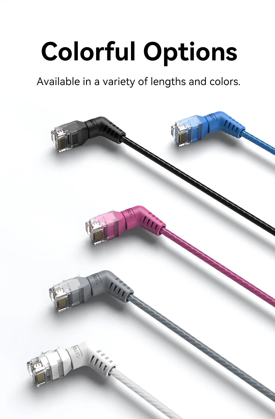 CAT6A Ethernet Cable 10Gbps 90/360 Degree Rotation CAT 6A Slim Networking Internet Lan Cord for PC PS4 Router RJ45 Cable