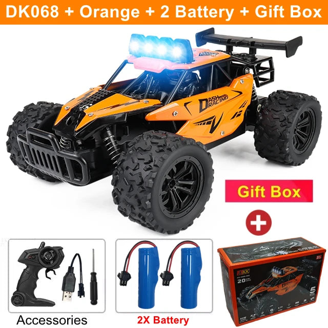 Remote Control Car RC Drift Racing 1:16 Vehicle Off Road Alloy 2.4G Radio High-Speed Trucks With LED Light Climbing Gift Toy