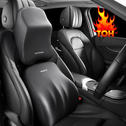 Memory Foam Car Lumbar Support and Neck Pillow