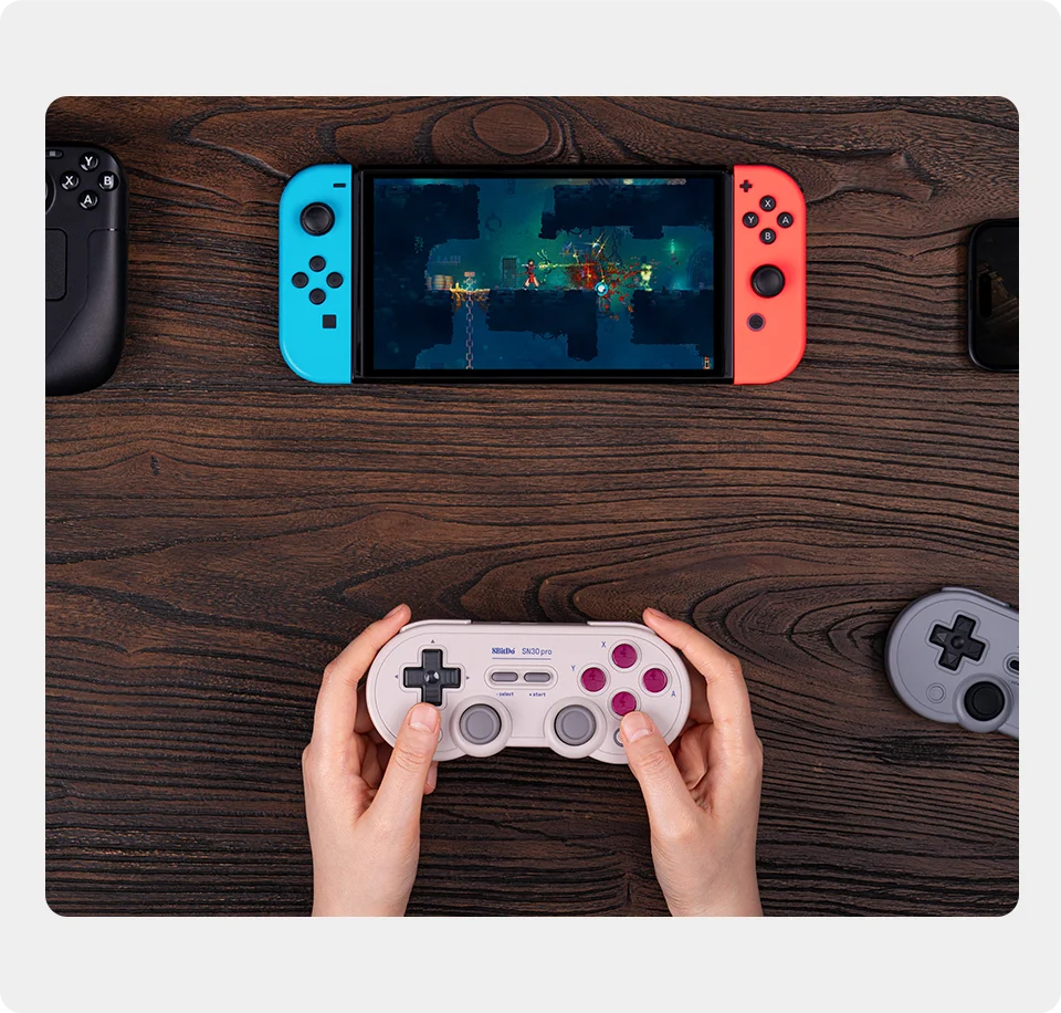 Wireless Bluetooth Gaming Controller with Hall Effect Joysticks for Nintendo Switch and PC
