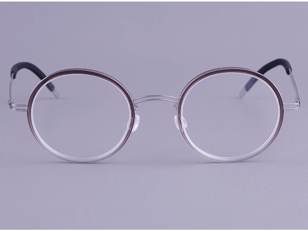 Vintage Round Titanium Acetate Eyeglasses Frame