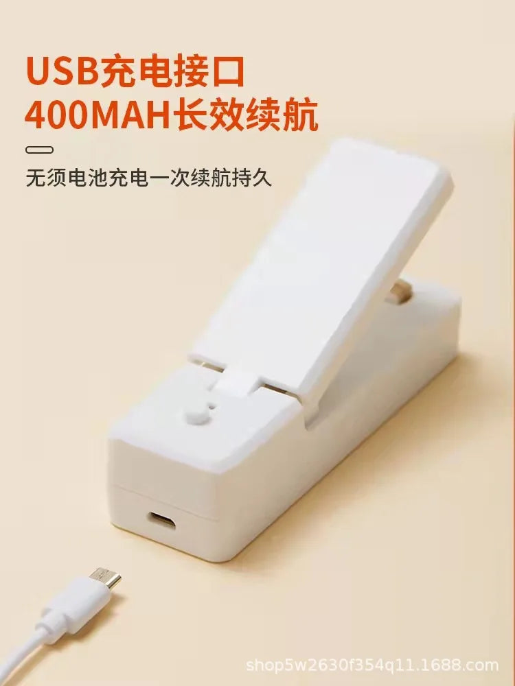 Mini USB Rechargeable Bag Sealer – Portable Plastic Food Bag Sealing Machine for Snacks, Nuts & Kitchen Storage