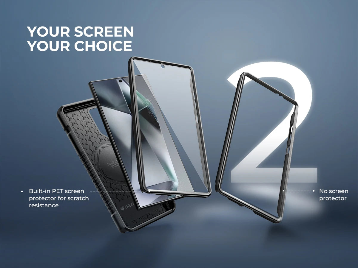 Magnetic Case for Samsung Galaxy S24 Ultra 5G Full Body Shockproof Cover Built-in Kickstand and Screen Protector