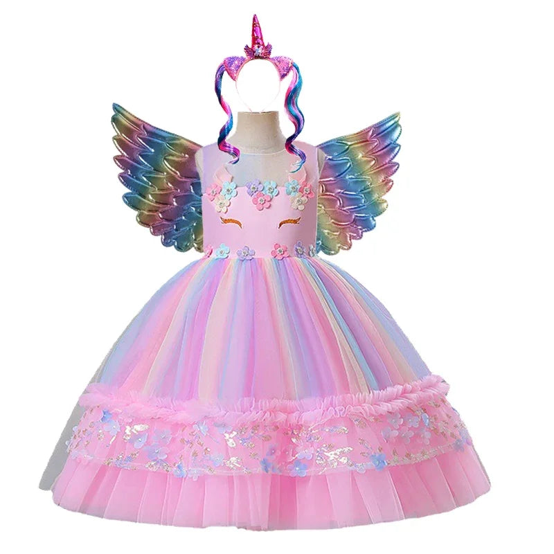 Unicorn Princess Tutu Dress Pink Birthday Party Costume