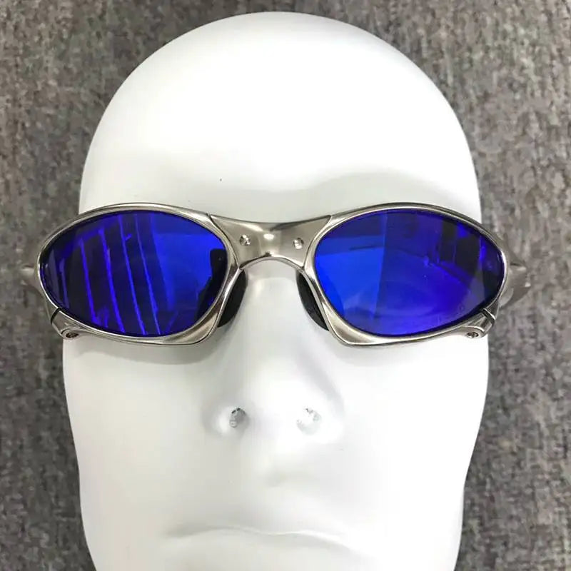Polarized UV400 Cycling Sunglasses – Silver Metal Frame Fishing Riding Bicycle Eyewear