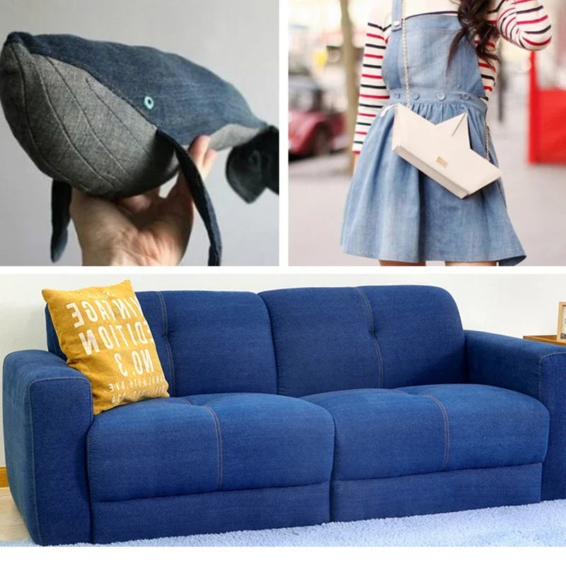 Thick Denim Fabric for DIY, 100% Cotton, Jeans, Washing Cloth, Jacket, Shirts, Dress, Thin, Patchwork, Quilting, Sewing, Summer