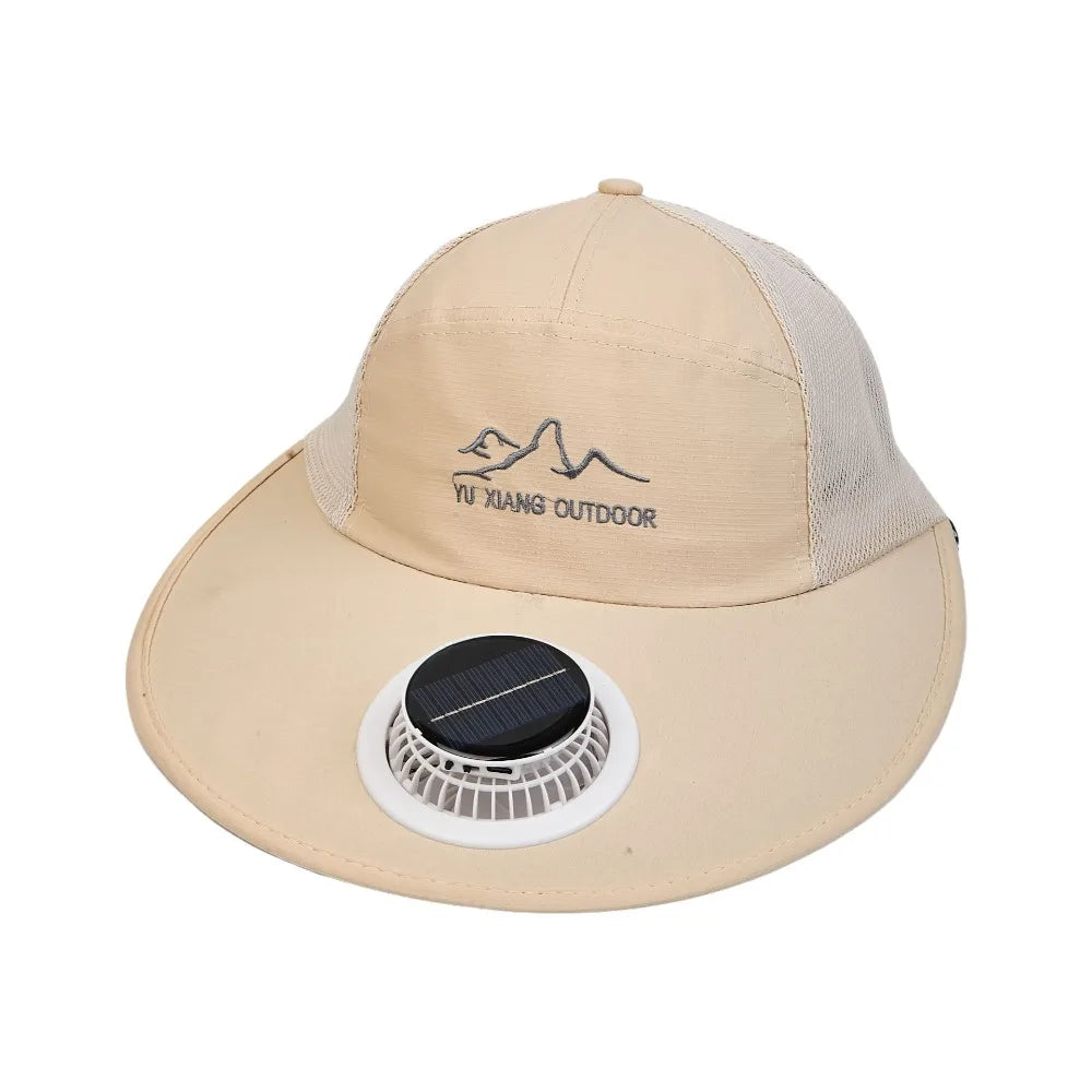 Solar Fan Baseball Cap With USB Charging