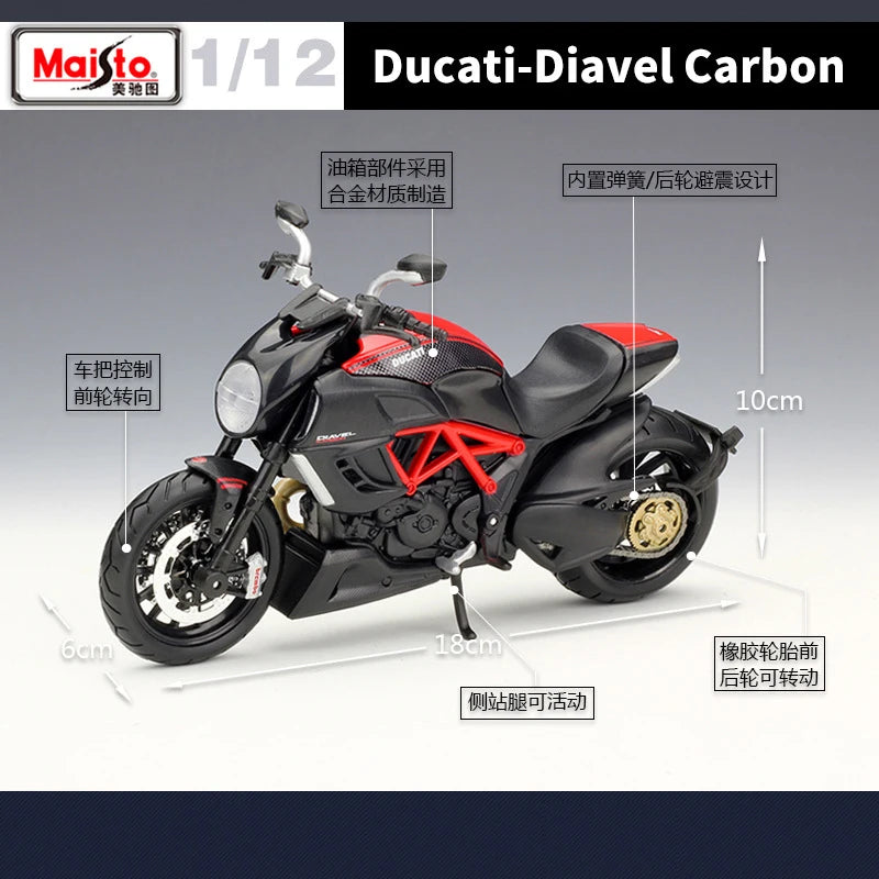 1 12 Scale Ducati Diavel Carbon Diecast Motorcycle Model