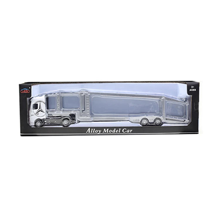 1:50 Diecast Alloy Truck Head Model Toy Container Truck Pull Back With Light Engineering Transport Vehicle Boy