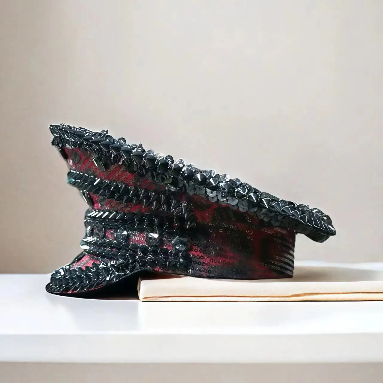 Bling Captain Hat Rhinestone Captains Hat for Men Steampunk Handmade Burning Man Mardi Gras Music Festival HongLuan Unisex