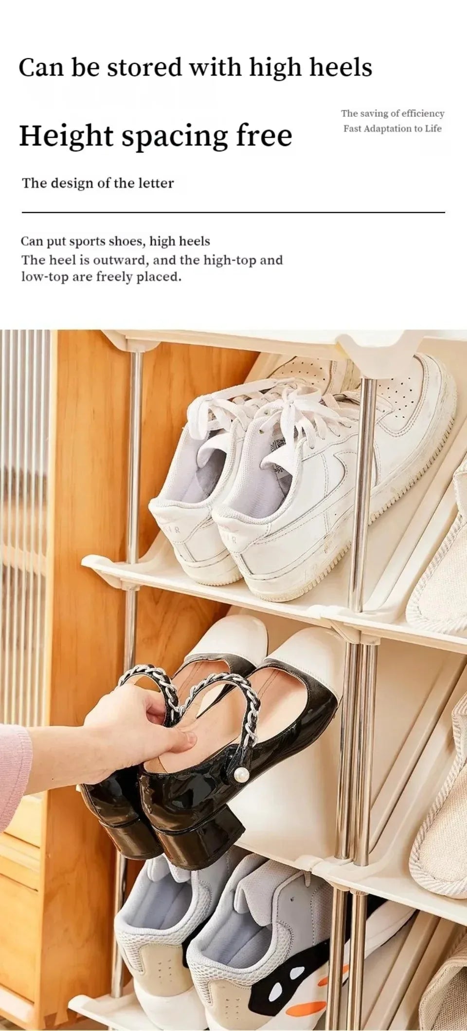 Plastic Shoe Shelf Simple Multi-Layer Living Room Vertical Shoes Racks Narrow Stackable Free Standing Shoes Entryway Or Bedroom