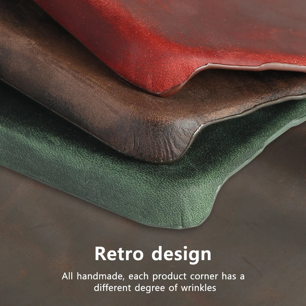 Retro Cowhide Phone Case for iPhone 16 15 14 Pro Max 16Pro 14Pro 15Pro Luxury Crazy Horse Genuine PULL-UP Leather Back Cover