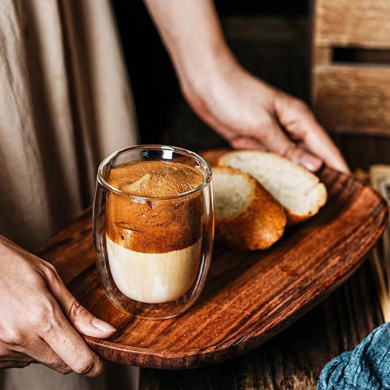 2/4pcs Double Walled Glass Coffee Cup Set Of 240/300ml Cup With Insulated Layer For Latte Cappuccino Heatresist Teacup Milk Mug