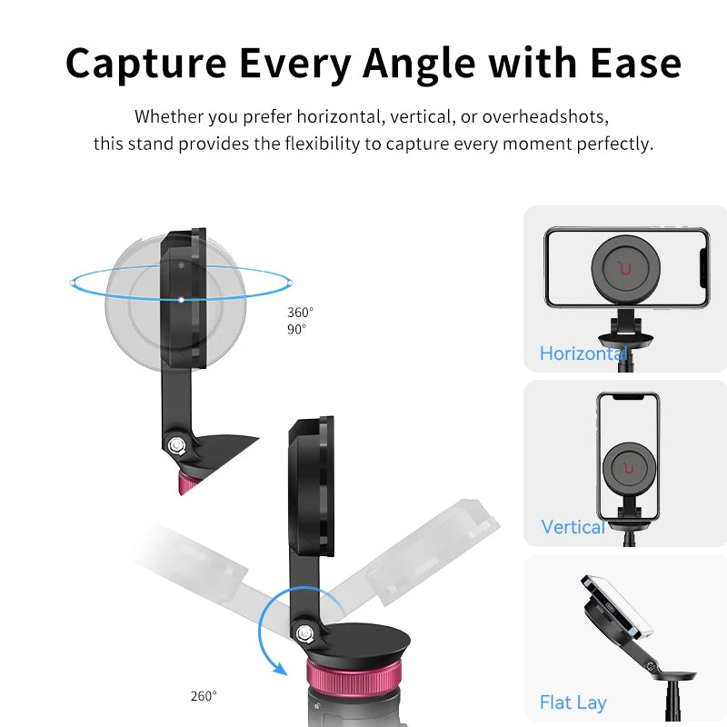 Magnetic Tripod Portable Selfie for iPhone 15 14 13 Pro Pro Max for Live Streaming Vlogging