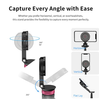 Magnetic Tripod Portable Selfie for iPhone 15 14 13 Pro Pro Max for Live Streaming Vlogging