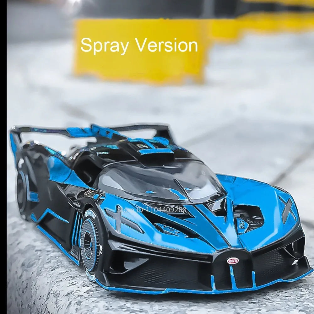 1:24 Scale Bolide Atlantic Car Model Toy Alloy Body Rubber Tire Shock Absorption Vehicle Models Sound&Light Ornaments Gifts