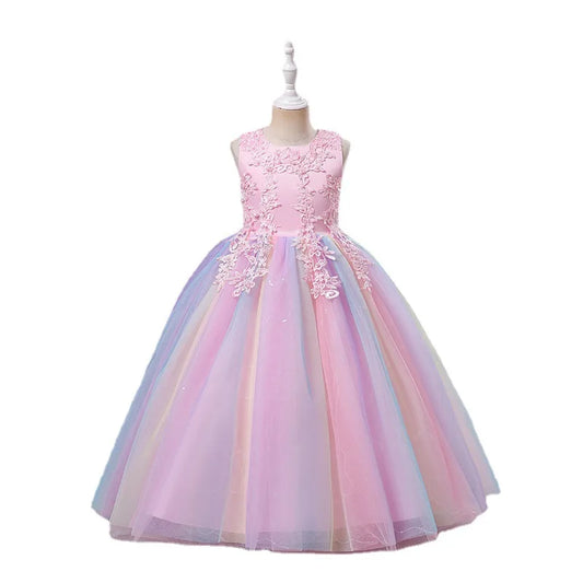 Floral Lace Princess Ball Gown Tutu Dress