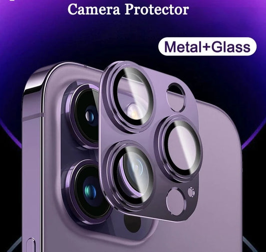 Full Cover Metal Camera Lens Protector on For iPhone 14 Pro Max Plus Tempered Glass For iPhone 11 12 13 Pro Max Mini Metal Film