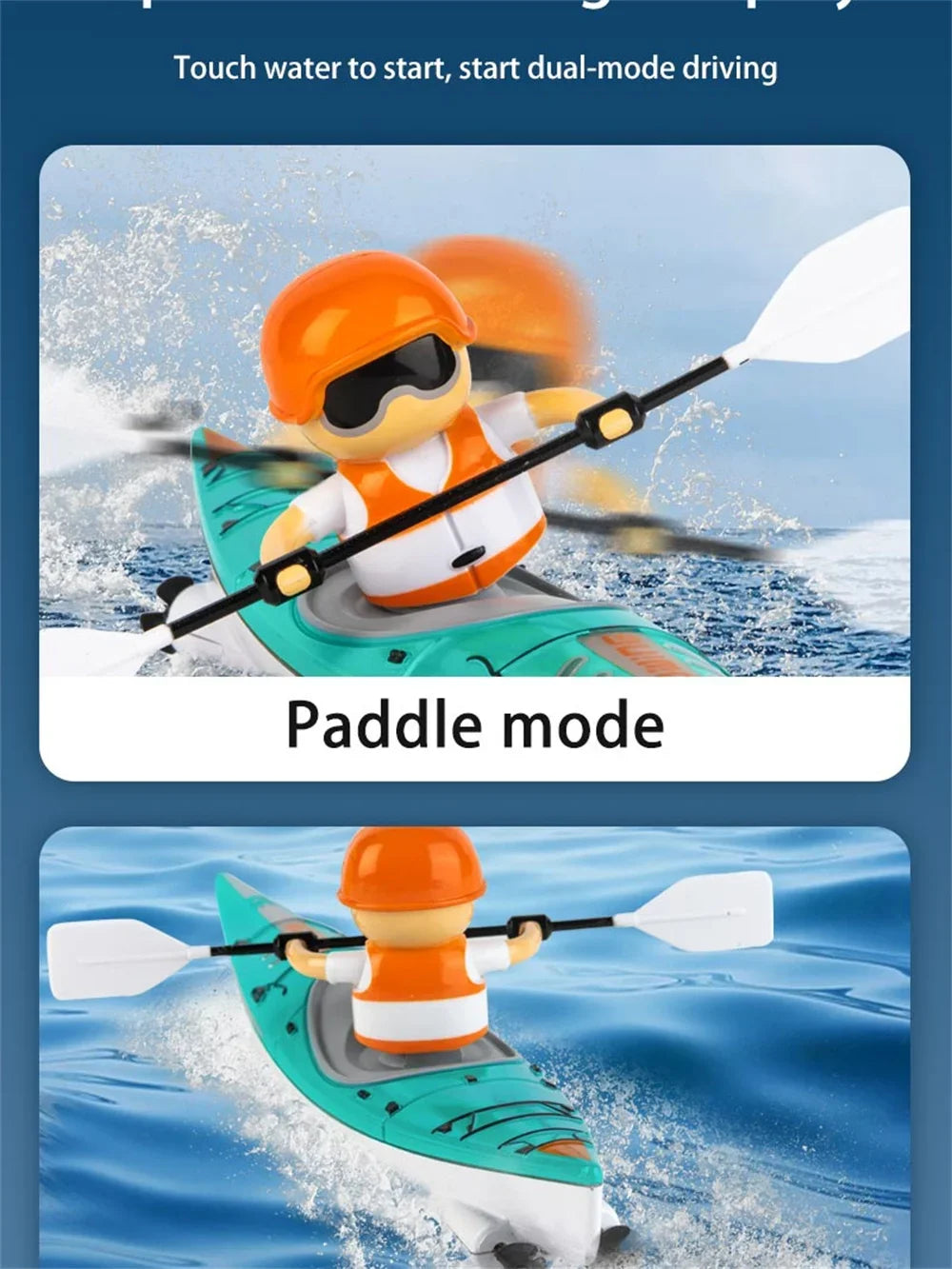 Rc Boat Kayak Racing Ship 2.4G Remote Control Rowing Boat Paddling Water Competition Games Summer Outdoor Toy for Boys Gift
