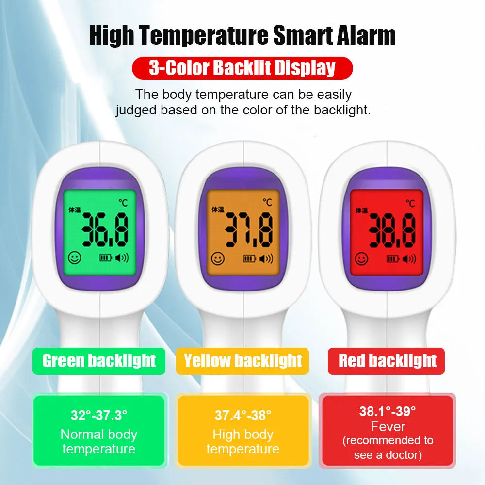 Digital Infrared Thermometer Forehead Body Non-Contact Fever Thermometers Medical Portable Finger Pulse Oximeter Blood Oxygen