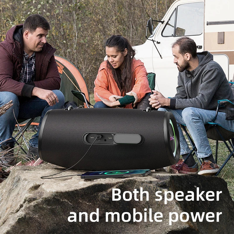 Outdoor Portable Wireless Bluetooth Speaker 80W High Volume Subwoofer Sound Performace IPX6 Waterproof Camping