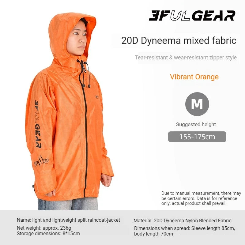 Lightweight Waterproof Hiking Rain Jacket and Pants Set with Hood