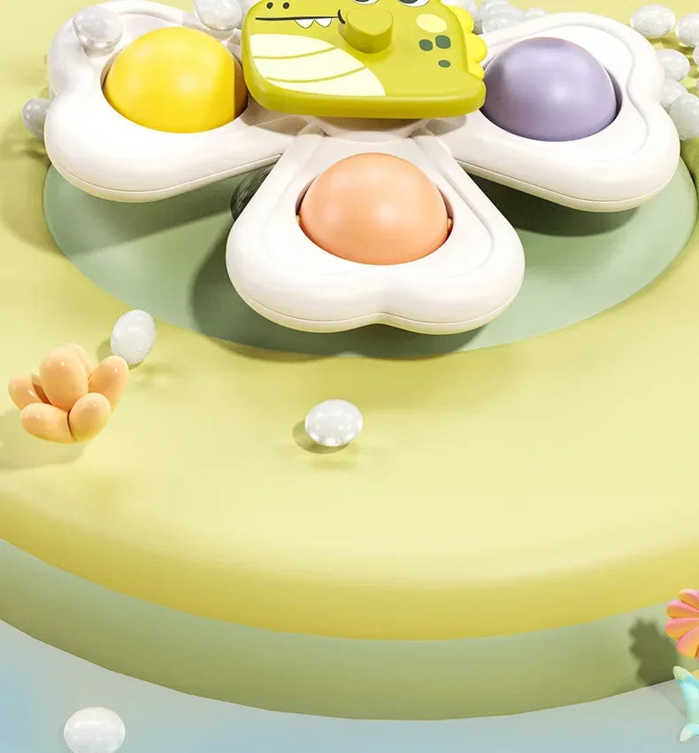 3PCS Suction Cup Rotating Toy for  Hand-eye Coordination Educational Training, Bath & Travel toy, Birthday Christmas Gift