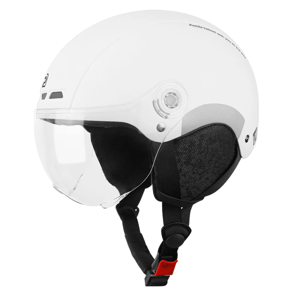 Adult Cycling Helmet With Goggles Ear Protection And Removable Lining