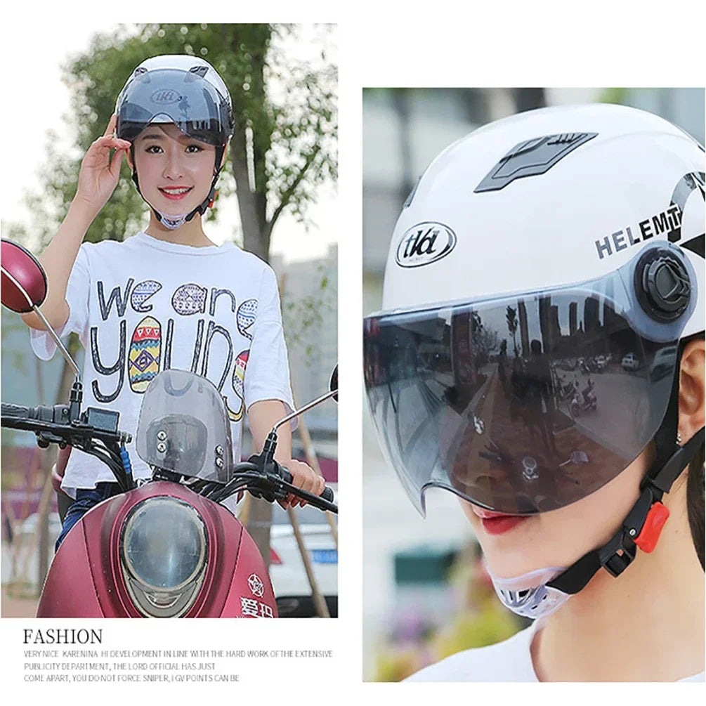Cyclist Helmet Bicycle Helmet  Anti-UV Helmet Electric Motor Car Scooter Bike Open Face Half Helmet for Men Women