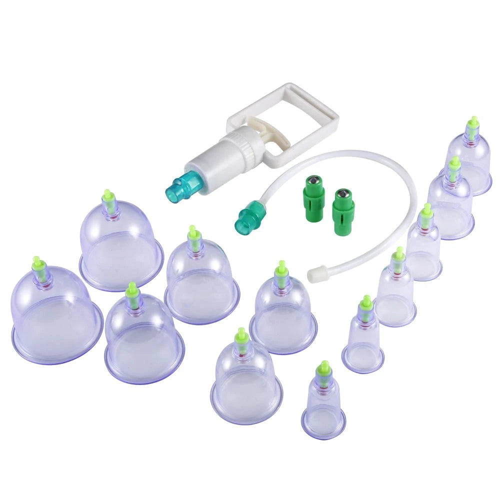 12/24 Cans Cups Chinese Vacuum Cupping Kit Pull Out Vacuum Apparatus Therapy Relax Massager Curve Suction Pumps