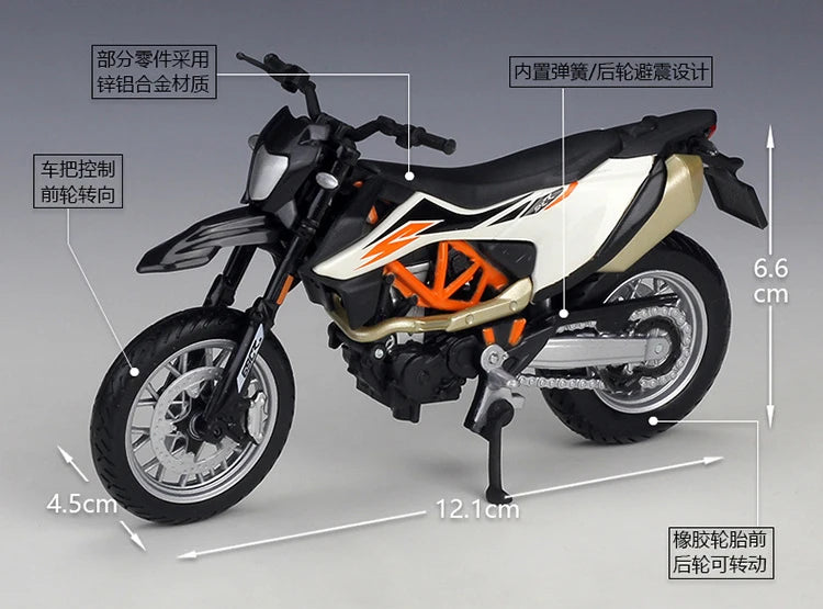 1 18 Scale KTM 690 SMC R Diecast Motorcycle Model