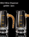 Diamond Cutting Crystal Liquor Glasses Set With Wine Dispenser Vodka Shot Glass Wine Glasses Whiskey Spirits Sake Brandy Teacup