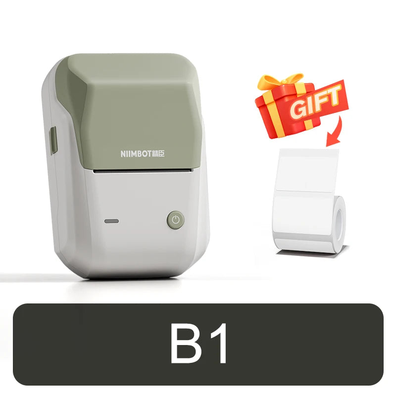 B1 Thermal Label Printer, Bluetooth Wireless Sticker Maker 20–50mm, Portable Inkless Barcode & QR Code Label Printer