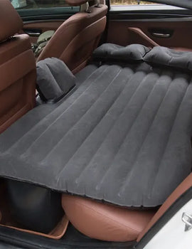 Foldable Car Travel Bed PVC Flocking Inflatable Mattress For SUV Interior Accessories Portable Comfortable Sleeping Pad
