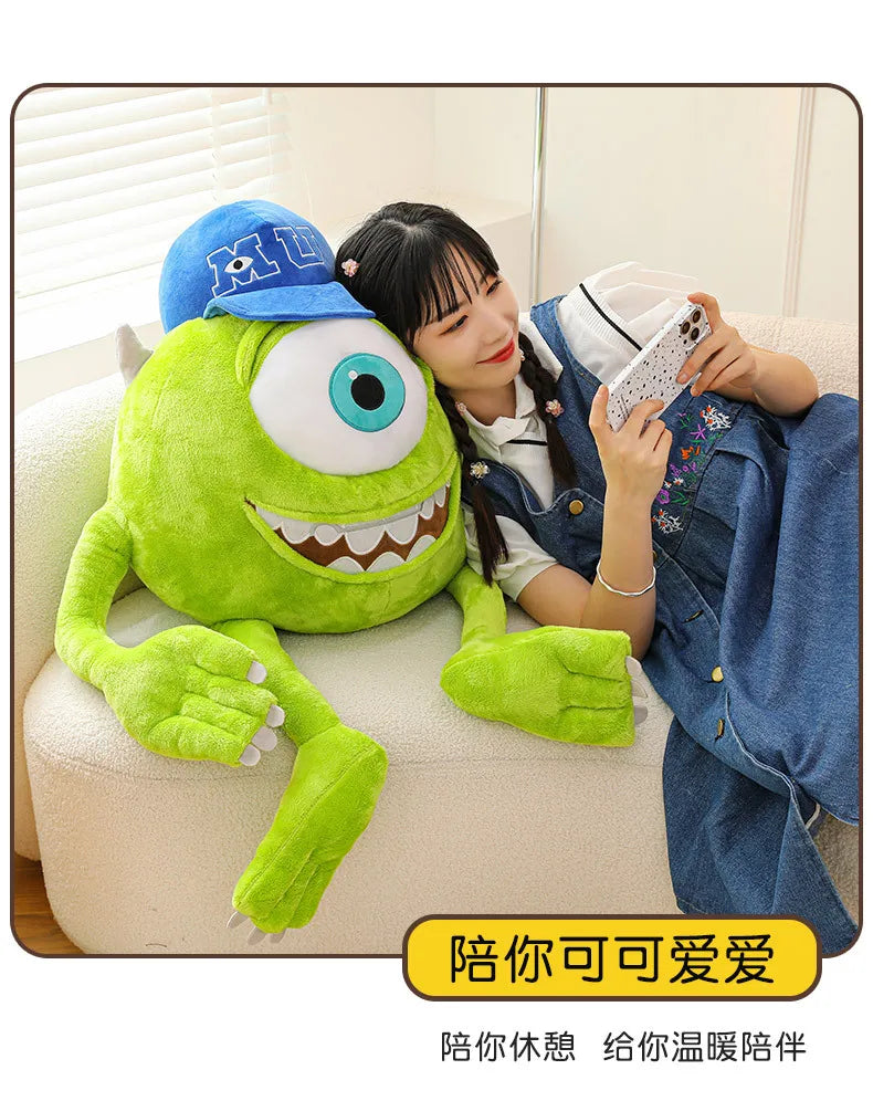 Kawaii Mike Plush Toy Big Eye Monster with Hat Cute Stuffed Doll for Kids Birthday Xmas Gift Soft Pillow Toy for Boys and Girls