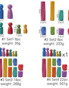 Wood Rainbow Stones Block Colorful Wooden Building Block Rainbow Stacker Balancing Stone Montessori Educational Toy Children