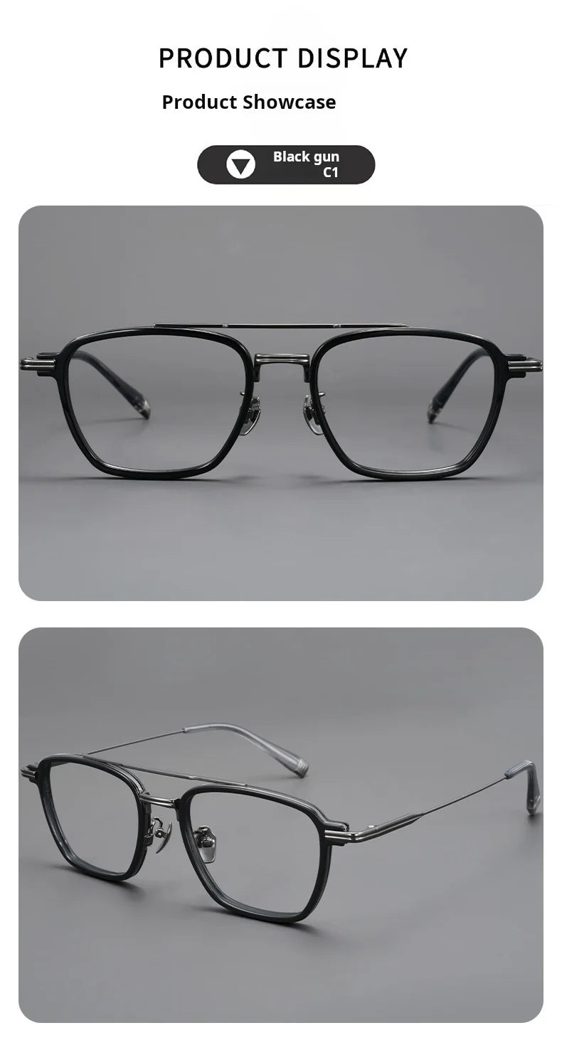 Luxury Lightweight Titanium Pilot Double Bridge Eyeglasses Frames