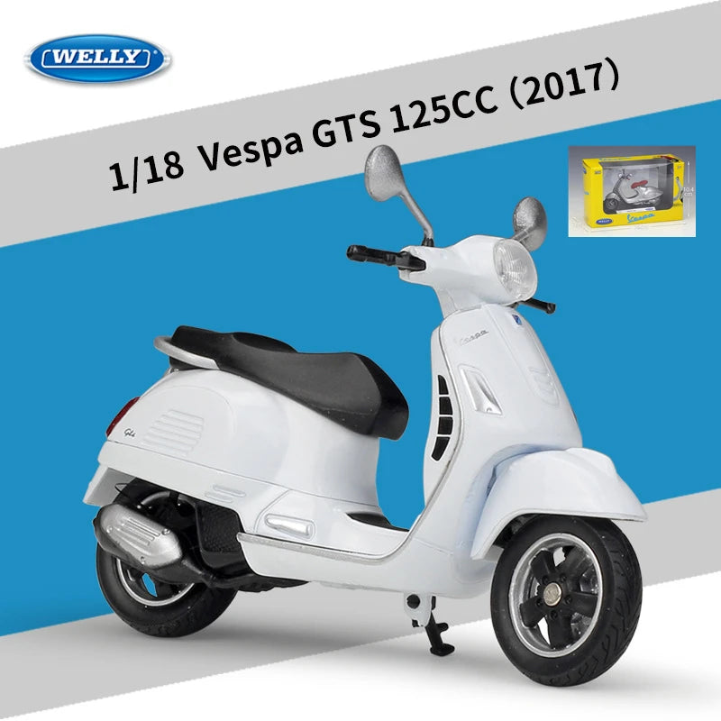 Diecast Vespa Classic Scooter Model 1 to 18 Scale