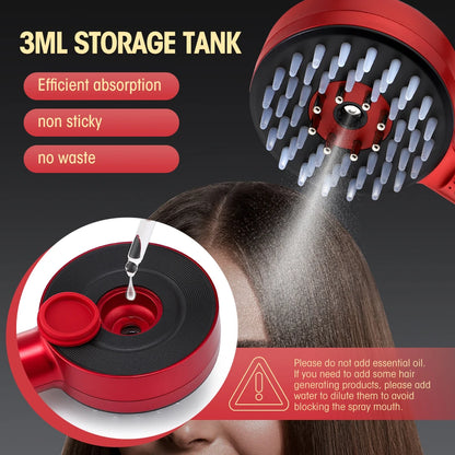 Electric Massage Comb Micro Current  Soothes Scalp EMS Red and Blue Light Spray CombEssential Oil Liquid Applicator