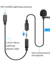 Lavalier Lapel Clip-on Microphone Cardioid Mic with 3.5mm TRS Cable Detachable Single Head Compatible for Smartphone