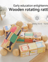 Baby Wooden Rotating Jigsaw Puzzle Hand bell Toy Baby Mobile Musical Rattle Toy Montessori Puzzle Game For Babies