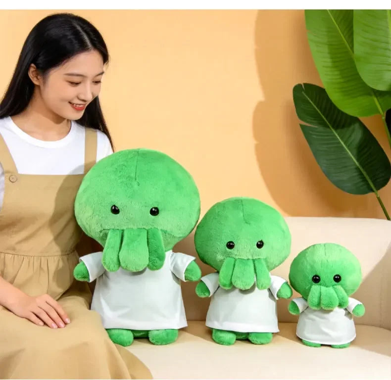 Cute Green Octopus Plush Toy With White Shirt